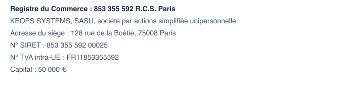 Informations éditeur du site